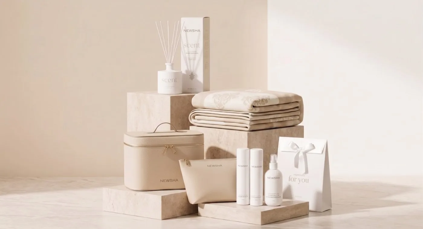 NEWSHA product universe — haircare, home fragrance and travel accessories